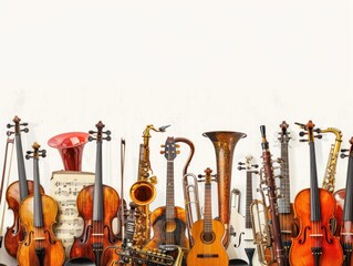 Naklejka premium Musical Instruments Arrangement
