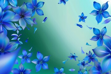 Fototapeta premium Deep blue cornflower field. illustration, design, drawing, postcard