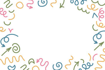 Background of marker straight and wavy lines. Elements of highlighting, illustrations of permanent markers in the form of checkmarks, arrows in different directions. Attractive visual effects for grap