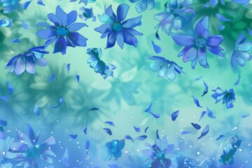 Deep blue cornflower field. postcard, banner, Design