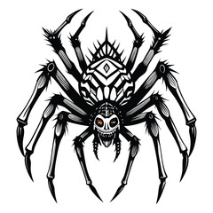 Halloween Spider  Silhouette Vector illustration