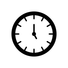 Black flat design wall clock icon.