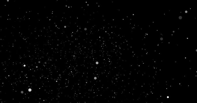 Floating dust particles rising up. Seamless loop animation on transparent background with alpha channel
