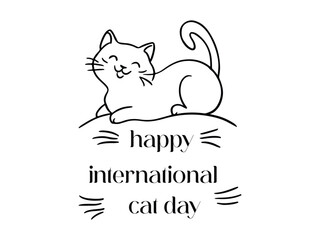 International Cat Day vector image.animal logo, cat logo.