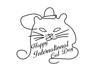 International Cat Day vector image.animal logo, cat logo.