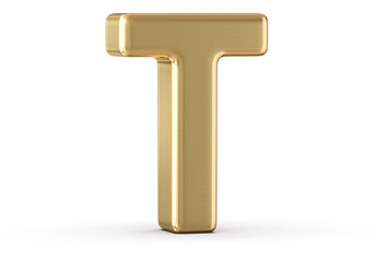 Golden 3D Font Letter T