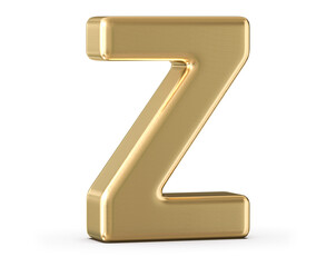 Golden 3D Font Letter Z