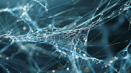 High-resolution image of spider silk threads,