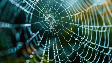 Naklejka premium High-resolution image of spider silk threads,