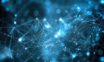Abstract futuristic technology background with glowing blue lines and dots. Concepts. digital network, communication, internet, data, science.