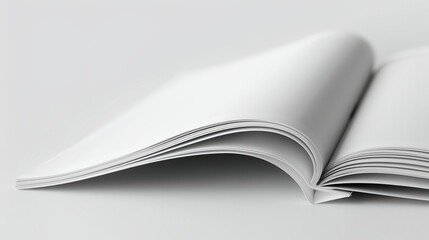 a white book with a curved corner