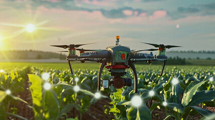Advanced sensors for crop monitoring and precision agriculture, showcasing the concept of smart farming and technology integration in modern agriculture practices