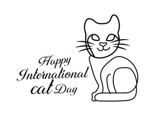 International Cat Day vector image.animal logo, cat logo.
