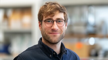 Obraz premium a man with glasses smiling