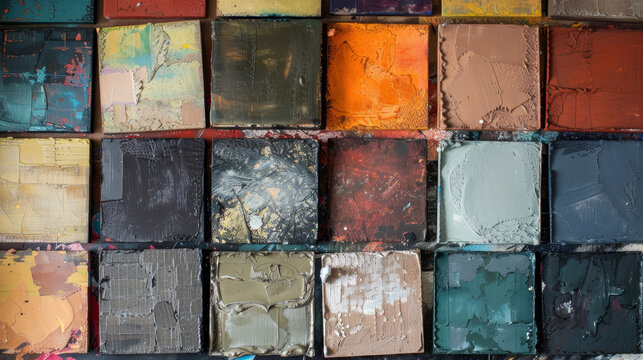a range of paint samples stock ohoto