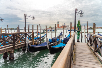 Fototapeta premium The Allure of Venice: Gondolas on the Canals