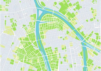 Obraz premium City Map with Green Spaces