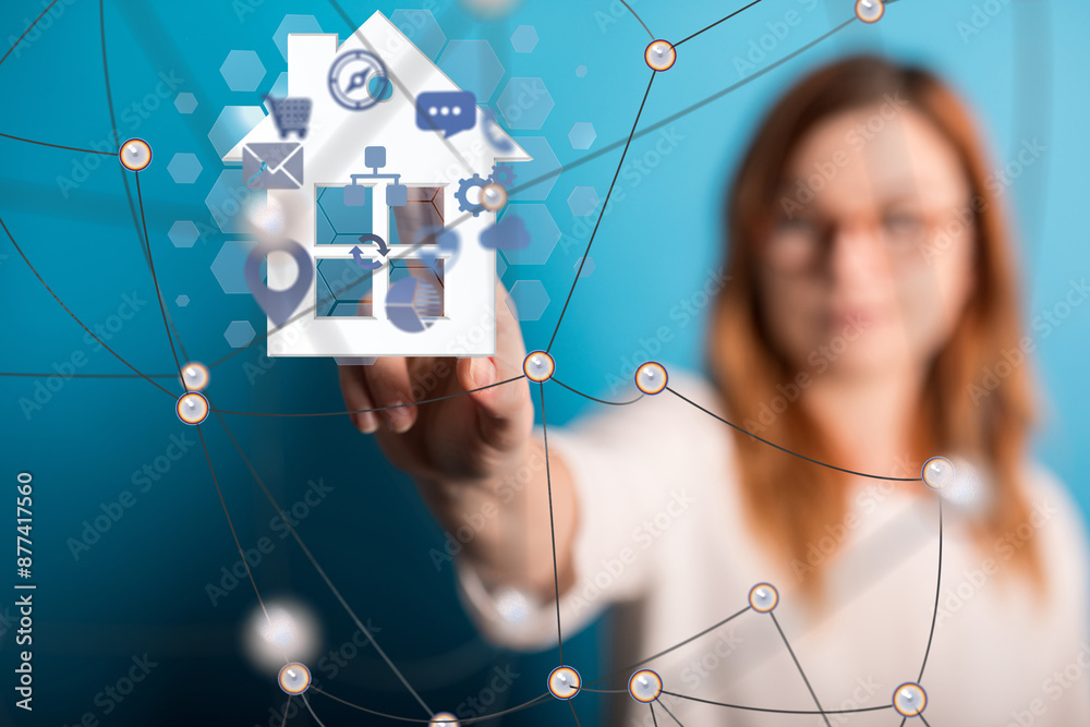 Poster house. data big data visualization background.abstract technology