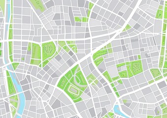 City Map with Green Spaces