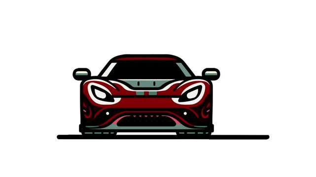 sport car isolated on white with green screen