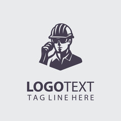 Construction Worker Logo  Illustrations