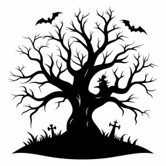 silhouette of a tree,gothic tree for Halloween vector