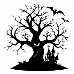 silhouette of a tree,gothic tree for Halloween vector