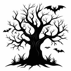 silhouette of a tree,gothic tree for Halloween vector