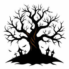 silhouette of a tree,gothic tree for Halloween vector