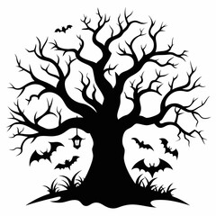 silhouette of a tree,gothic tree for Halloween vector