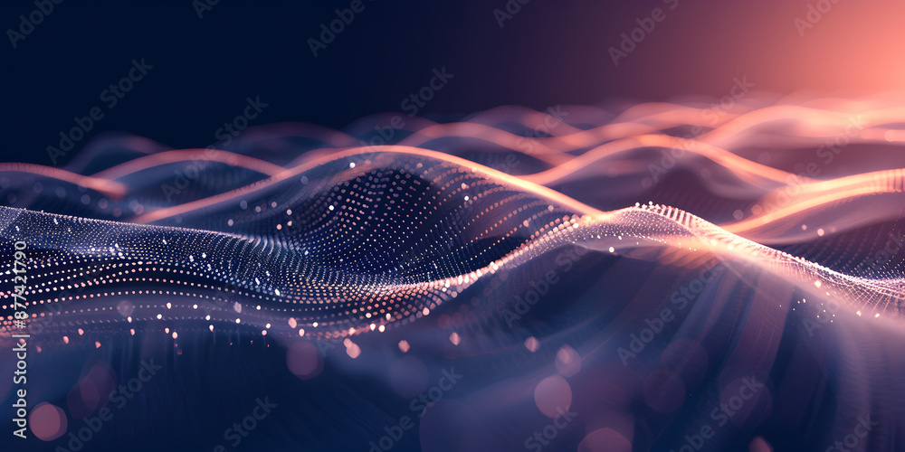 Poster waves computer technology background
