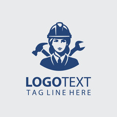 Construction Worker Logo  Illustrations