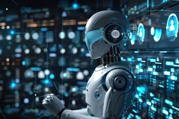 Obraz premium ai statistics and analytics background copy space