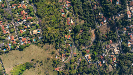 imagem aérea 2d da cidade de Pedreira em São Paulo. Também conhecida como cidade da porcelana....