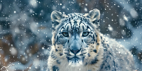 Fototapeta premium Snow leopard in nature