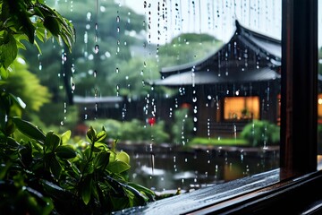 rainy scenery,