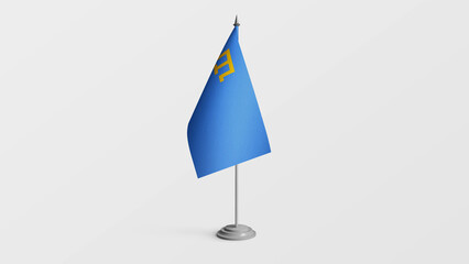 Flag of the Crimean Tatar people. Flag illustration on stick isolated on white