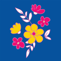 Flowers hand drawn vector illustration art