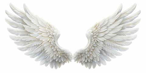 white wings on white background