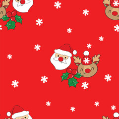 christmas background pattern seamless vector illustration