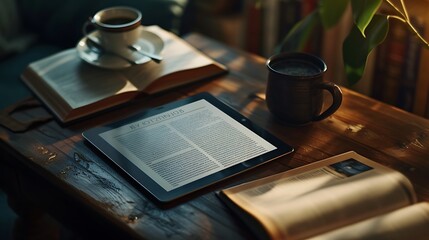 A close-up view of a tablet mockup displaying a creative e-book cover design, providing a realistic representation for authors and publishers, in vibrant