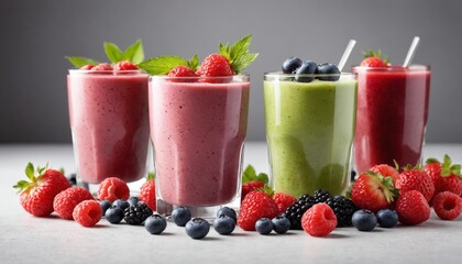 A trio of refreshing berry smoothies ready to quench your thirst