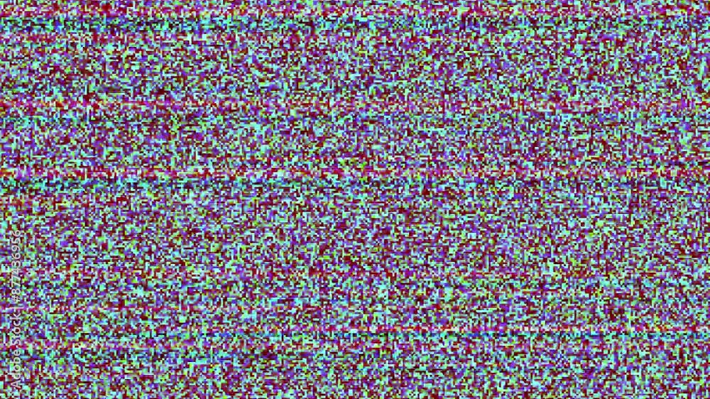 Fototapete old retro tv - static tv abstract noise caused by bad signal reception. loop animation
