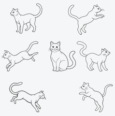 Ultimate Cat Line Art Vector Set,Over 100 Exquisite Designs for Creatives