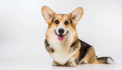 welsh corgi breed dog sitting on a white background