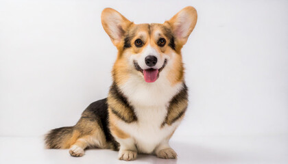 welsh corgi breed dog sitting on a white background