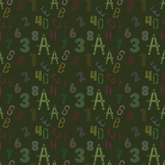 Digital World Of Numbers Seamless Vector Pattern Design