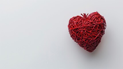 Red heart art on white background for charity with love message on Valentine s Day Healthcare concept with copy space