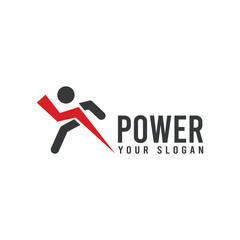 Human power vector logo design template. Vector illustration.