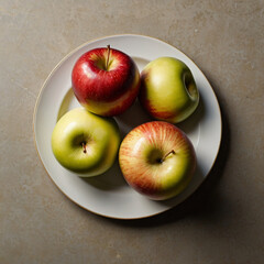 a plate of apples ai photo
